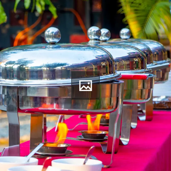 Row of Chafing Dishes on Table