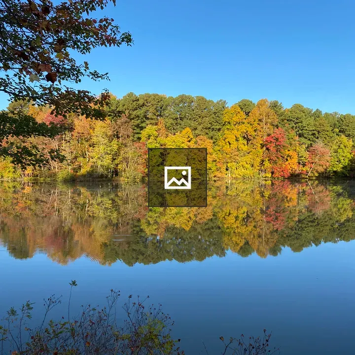 Lake view on sunny fall day