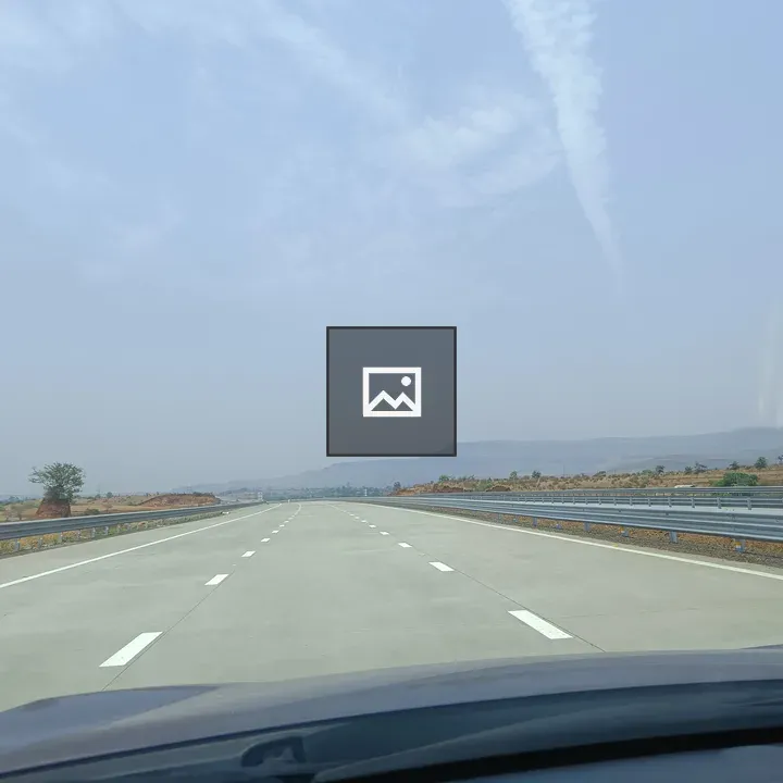 Empty highway from car window