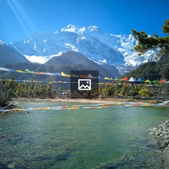 Lake Valley with Prayer Flags
