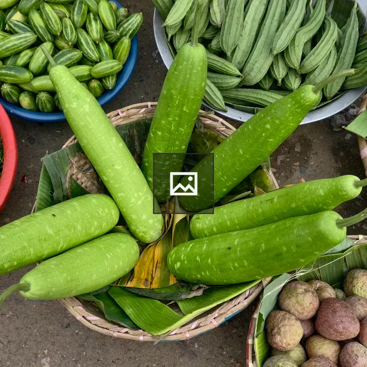 Market stall with gourds and peppers