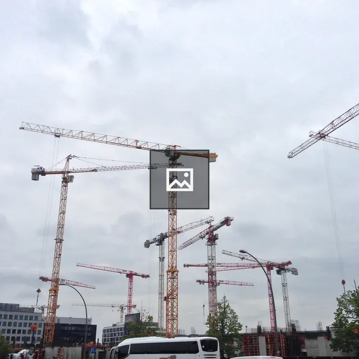 Construction site cranes