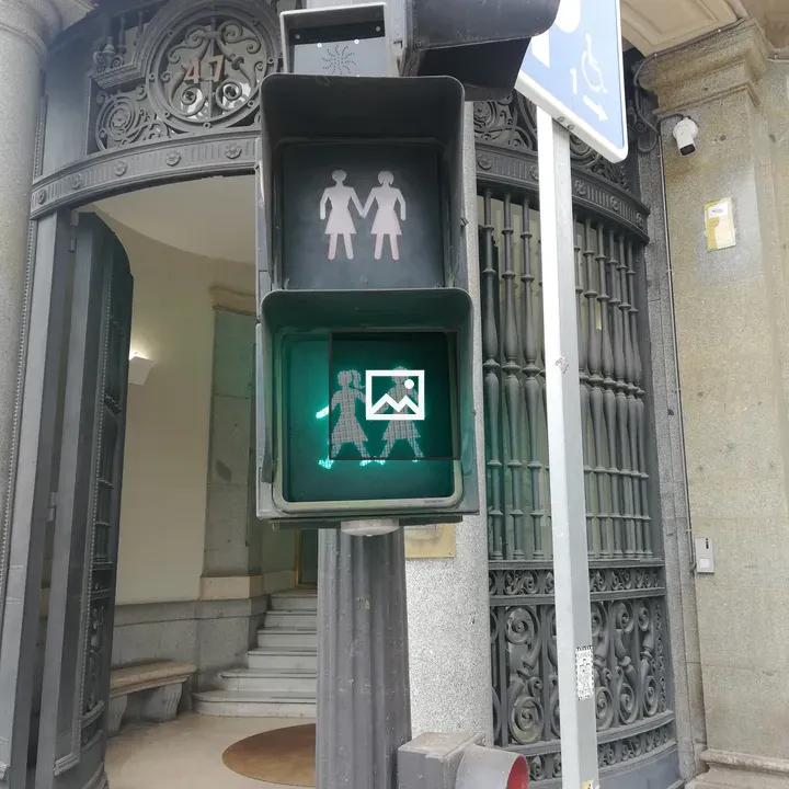 Pedestrian Traffic Light with Green Signal