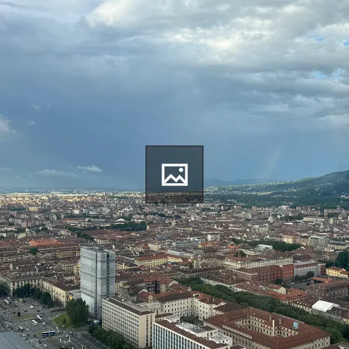 Turin from above with rainbow