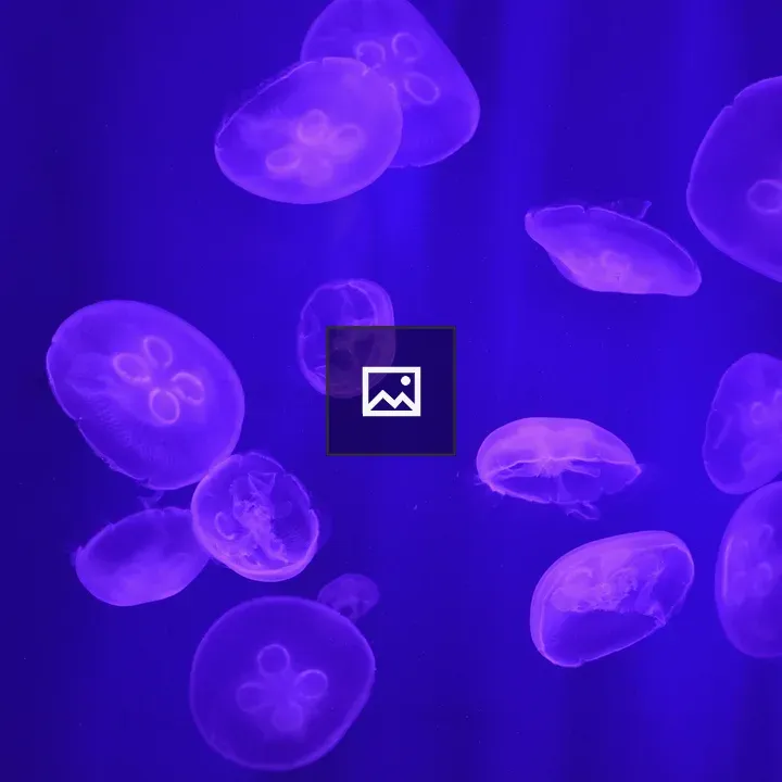 Neon jellyfish under black light