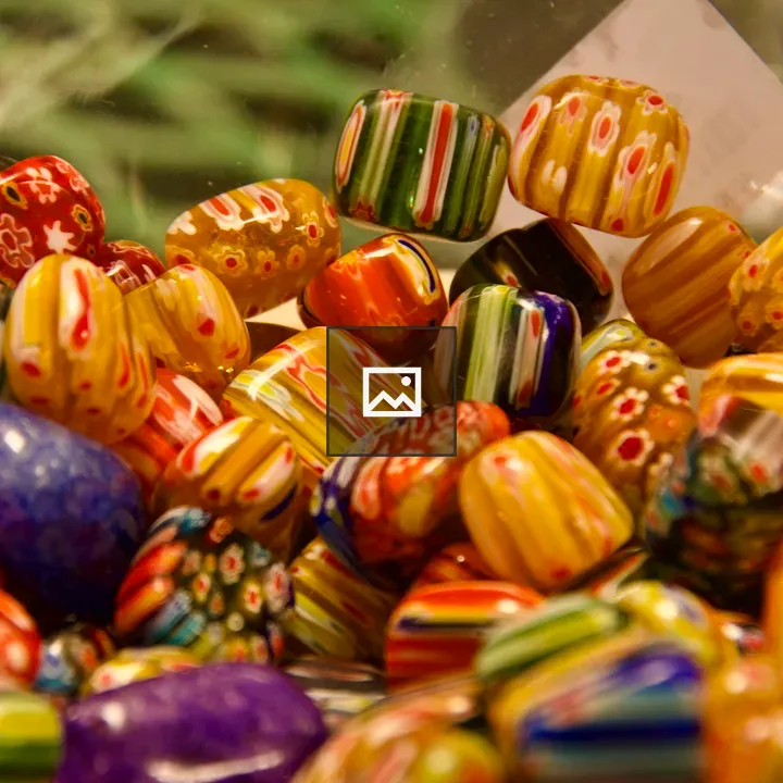 Bowl of colorful glass beads