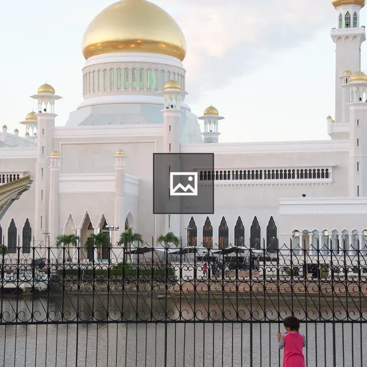 Mosque dome with child foreground