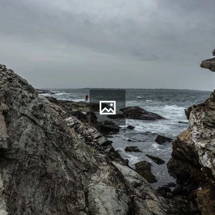 Rock formation view at Beavertail Lighthouse