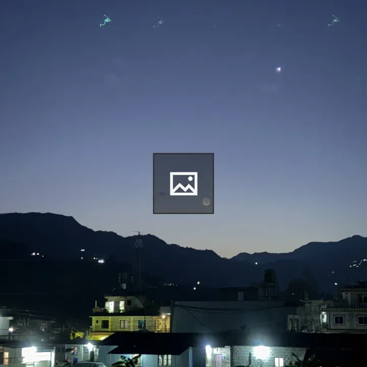 Crescent Moon and Bright Star Night Sky
