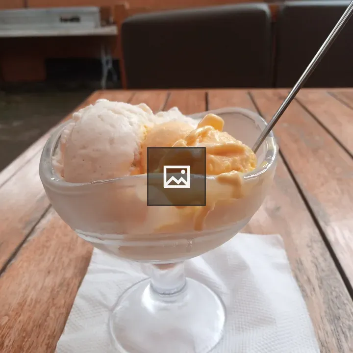 Ice Cream in Glass Bowl