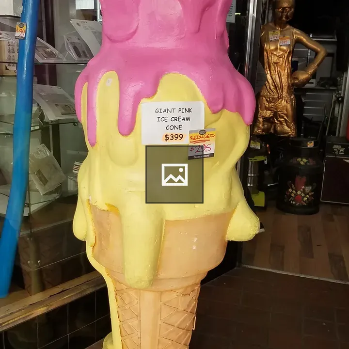 Giant plastic ice cream cone
