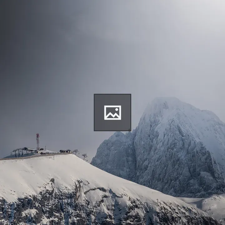 Snowy mountain above Deux Alpes