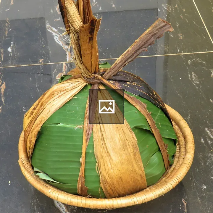 Matooke Wrapped in Banana Leaves