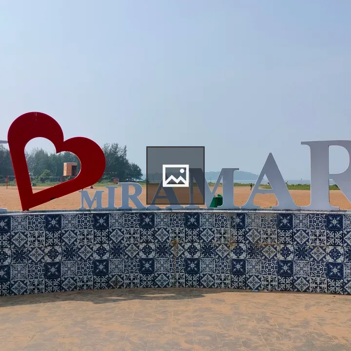 I Love MIRAMAR sign on beach