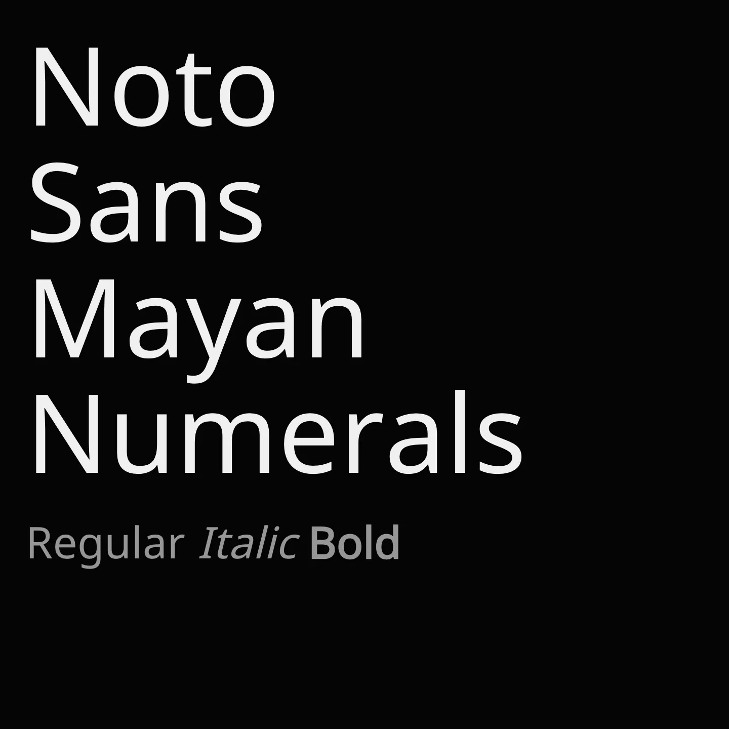 Noto Sans Mayan Numerals