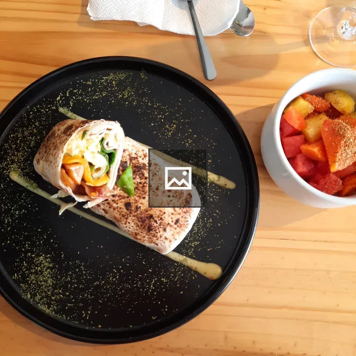 Breakfast wrap on plate