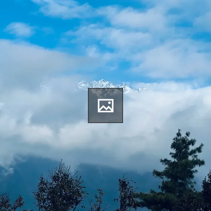 Snowy mountain scene