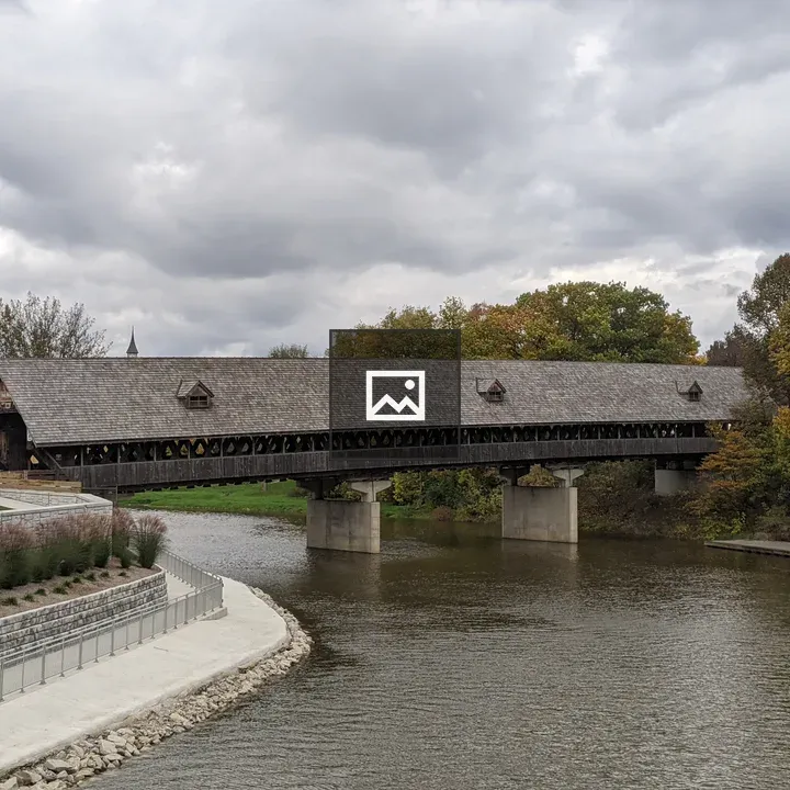 Covered wooden bridge in Frankenmuth