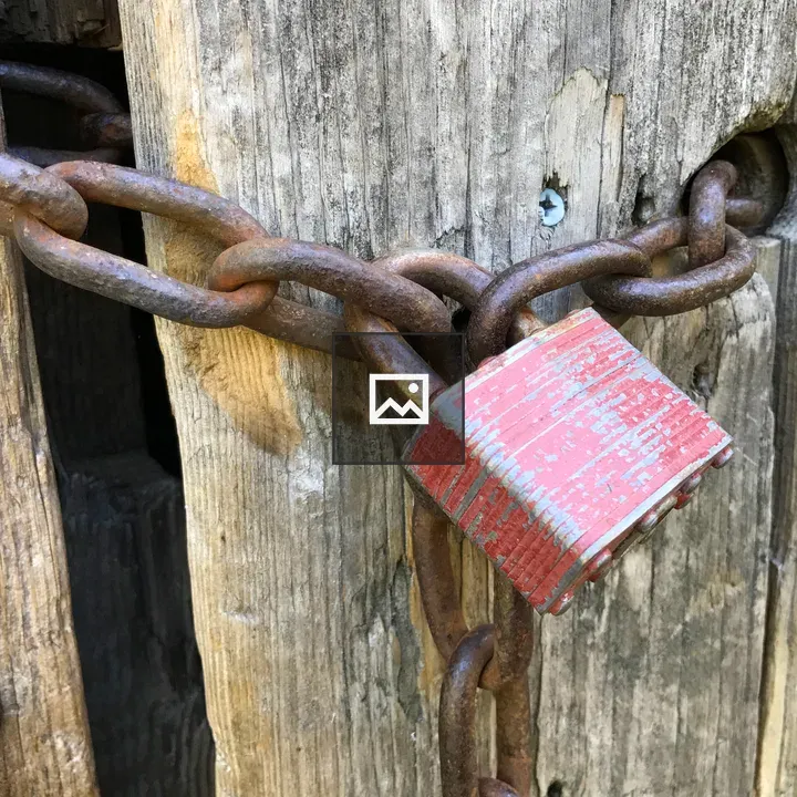 Heavy chain and padlock on doors