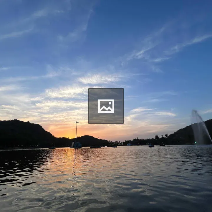 Sunrise Lake with Fountain
