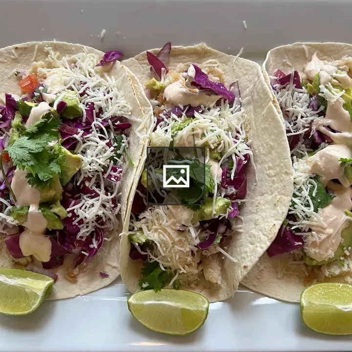 Fish Tacos on Plate with Lime