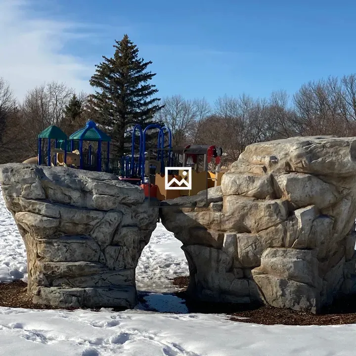 Stone Structure in Snow Park