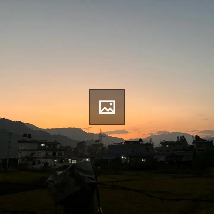 Sunset Over Mountain Horizon
