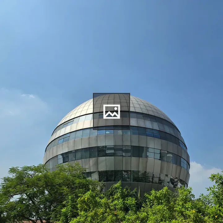 Modern spherical building exterior