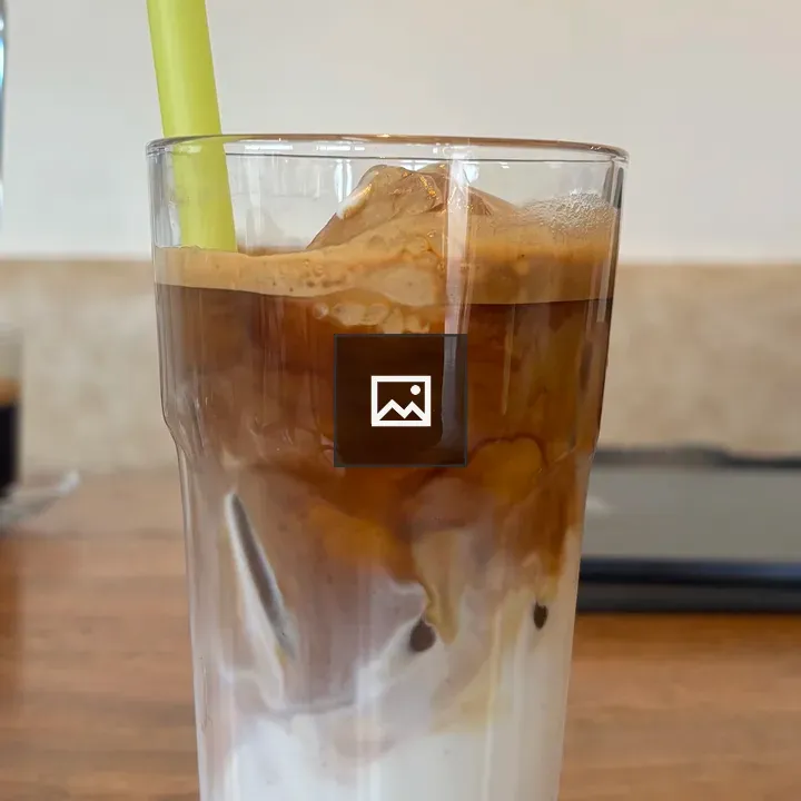Clear iced coffee in glass