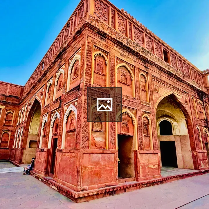 Red Stone Building in Agra Fort