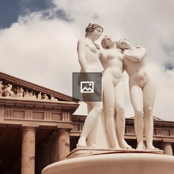 Sculpture of Three Women with Temple of Leah