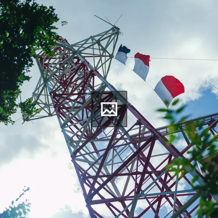 Tower Crane Lattice Under Blue Sky