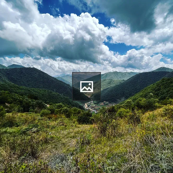 Beautiful cloudy view above the blue sky