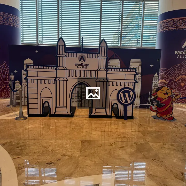 Entrance display at WordCamp Asia 2026 Mumbai