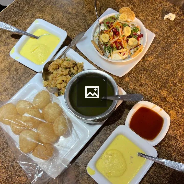 Pani puri on wooden table