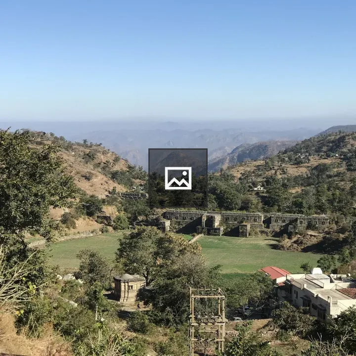 Nature panorama with trees and mountains
