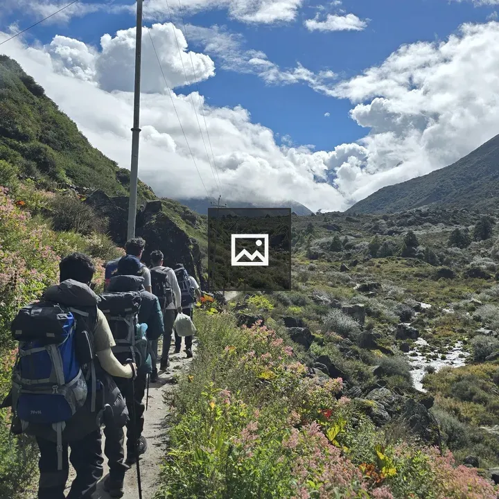 People Trekking to Langtang