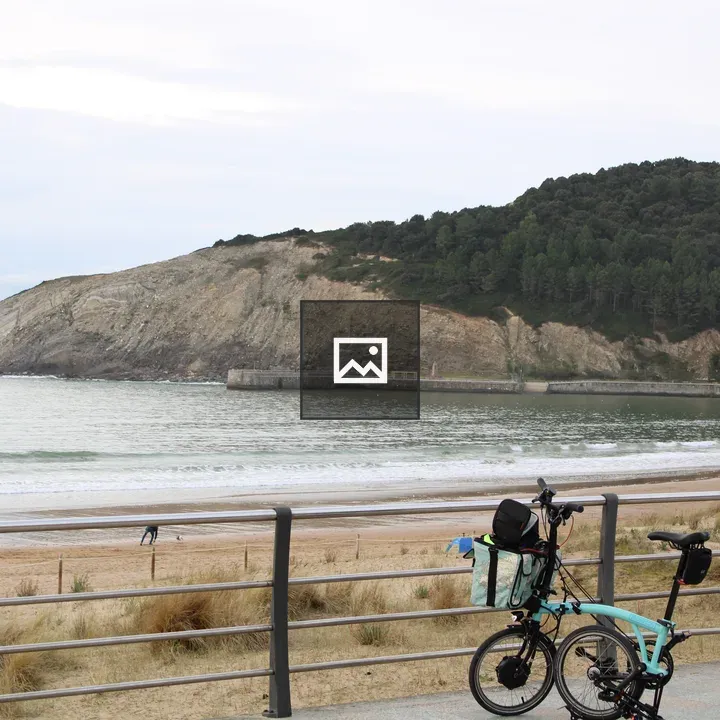 Foldable bike by the seaside