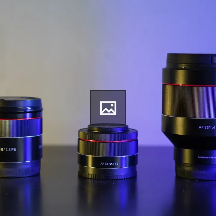 Three Camera Lenses Display
