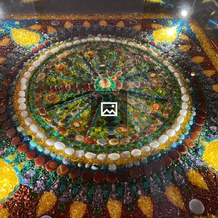 Circular mosaic mandala detail