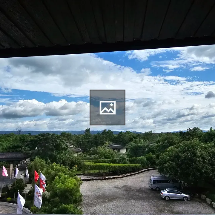 Balcony view with clouds