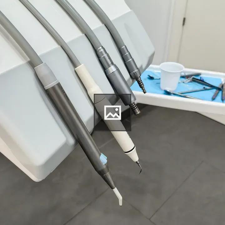 Dental instruments on chair tray
