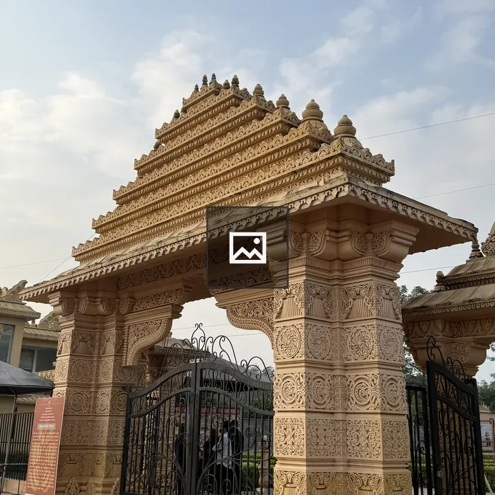 Entrance gate with ornate carvings