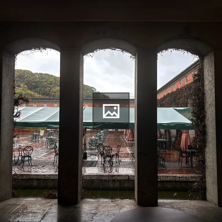 Arched windows view in Okayama Ivy Square