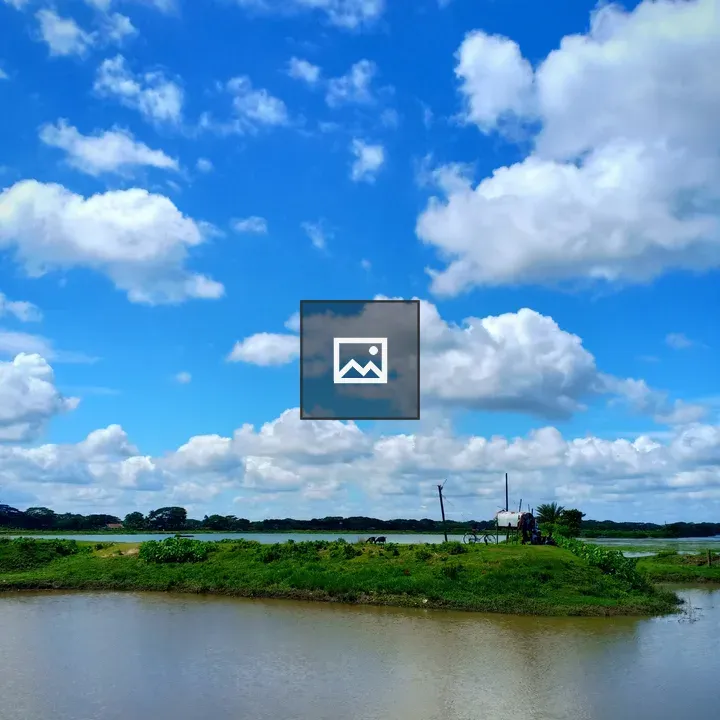 Fishery under cloudy sky