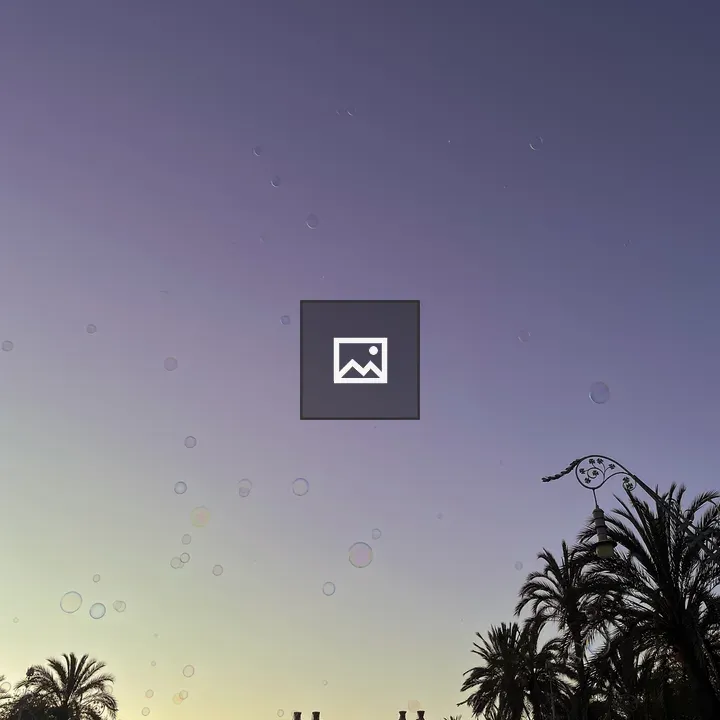 Sunset sky with soap bubbles