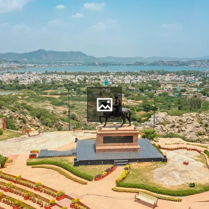 Statue of Maharana Pratap in Landscape