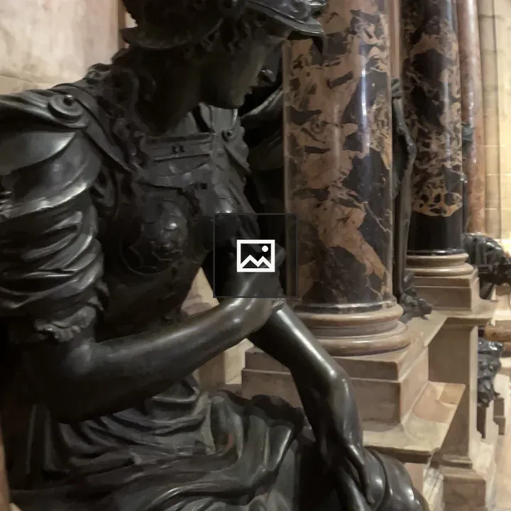 Dark angel statue in Milan cathedral