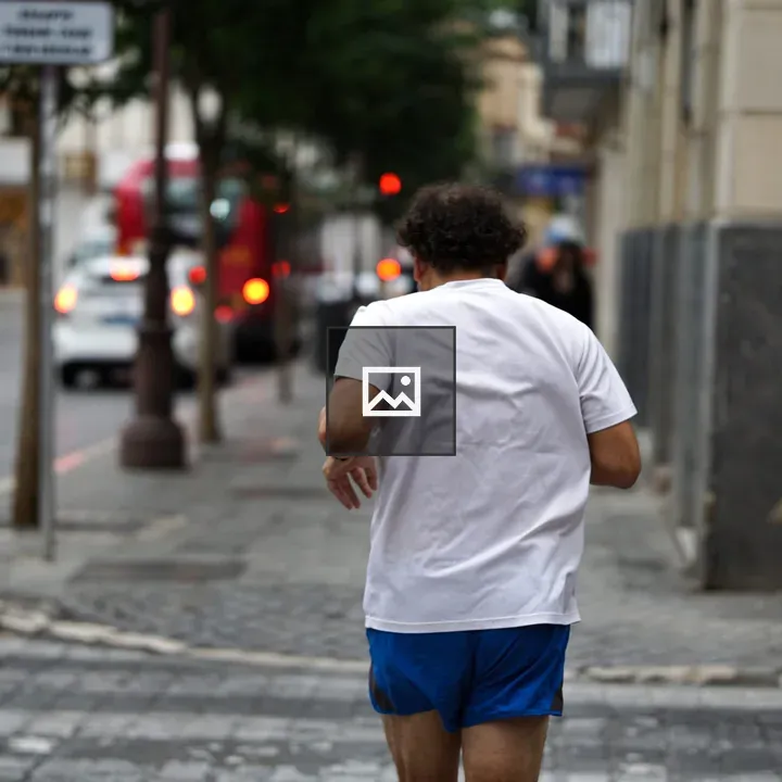 Jogger on city street