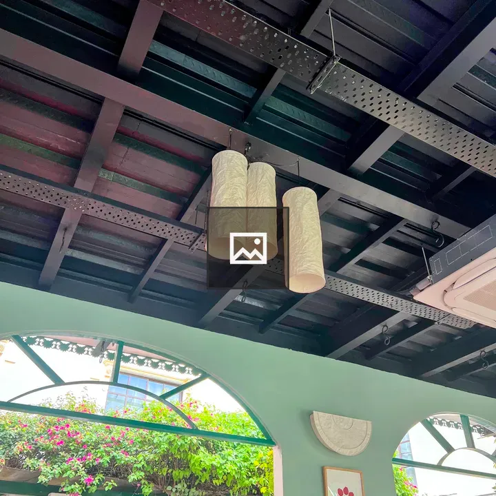 Three Lanterns in Industrial Ceiling